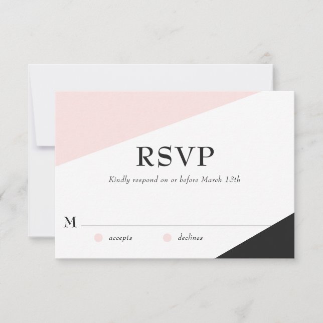 Placa RSVP de Casamento de Destaques Modernos Cor- (Frente)