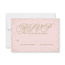 Placa RSVP de Casamento de Estrelas de Rico Rosa e