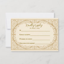 Placa RSVP de Casamento de Fleur Filigree