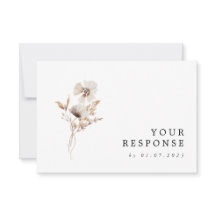 Placa RSVP de Casamento de Flor Selvagem Seca Mode