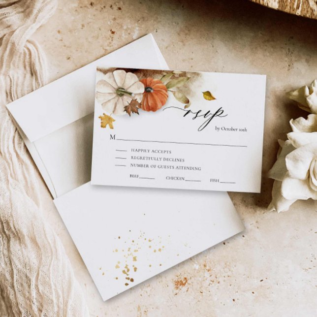 Placa RSVP de Casamento de Folhagem de Queda Rusti (Rustic Wedding Rsvp card)