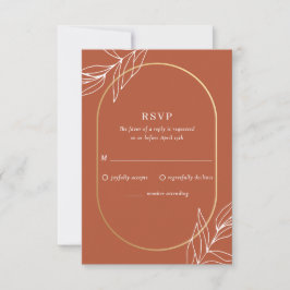 Placa RSVP de Casamento de Fumaça Tropical Burnt B