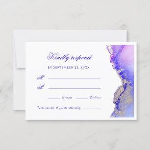 Placa RSVP de Casamento de Lava com Tinta abstrato