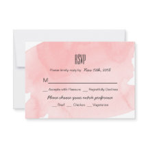 Placa RSVP de Casamento de Lavagem em Água Rosa