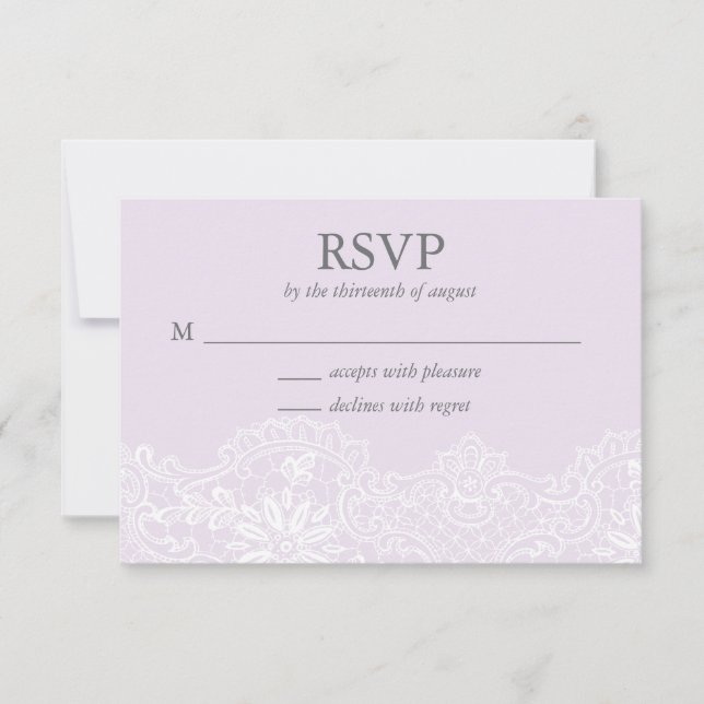 Placa RSVP de Casamento de lavanda (Frente)