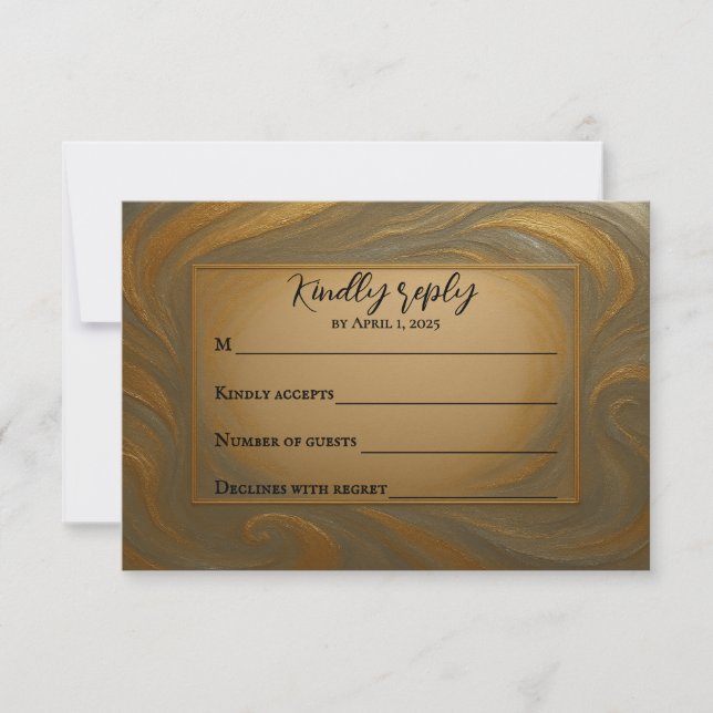 Placa RSVP de Casamento de Liga Velvet (Frente)