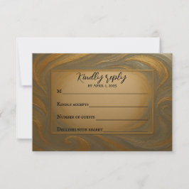 Placa RSVP de Casamento de Liga Velvet