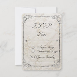 Placa RSVP de Casamento de Localidade Bordada