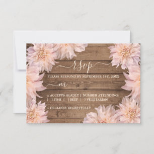 Placa RSVP de Casamento de Madeira RSVP de Flor Ro