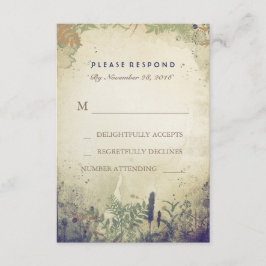Placa RSVP de Casamento de Marinho Rustic Woodland