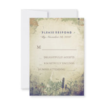 Placa RSVP de Casamento de Marinho Rustic Woodland