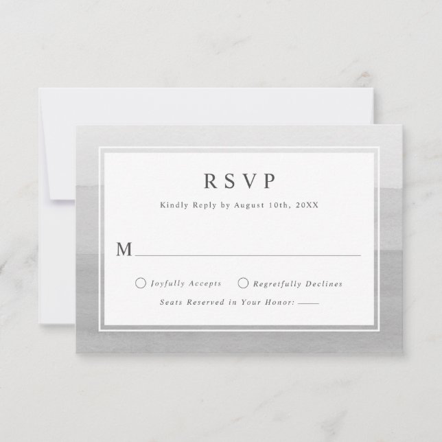 Placa RSVP de Casamento de Massa de Coloração d'Ág (Frente)