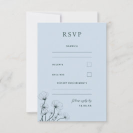 Placa RSVP de Casamento de Mist Botânico Moderno G