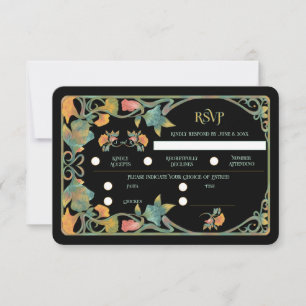 Placa RSVP de Casamento de Nouveau Art Nouveau