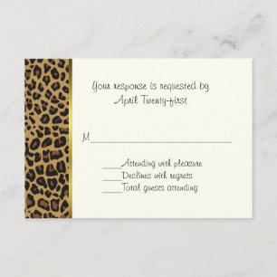 Placa RSVP de Casamento de Padrão Jaguar Wild Fash