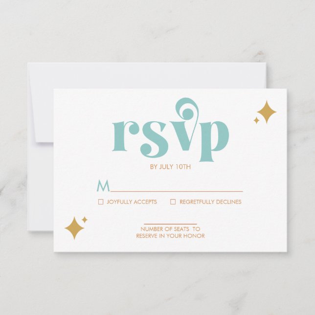 Placa RSVP de Casamento de Paleta Retro Moderno (Frente)