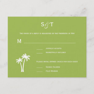 Placa RSVP de Casamento de Palm Trees - Limão
