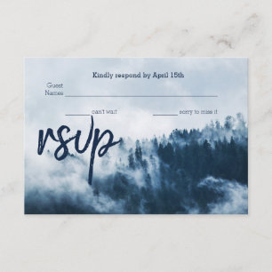 Placa RSVP de Casamento de Pinus da Montanha de in