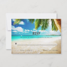 Placa RSVP de Casamento de Praia da Ilha Tropical