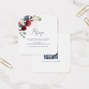 Placa RSVP de Casamento de Script de Código QR Flo
