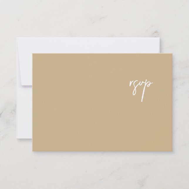 Placa RSVP de Casamento de Script Dourado Elegante (Frente)