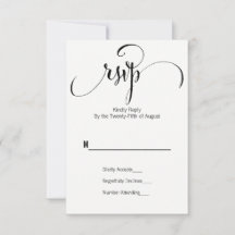 Placa RSVP de Casamento de Script Moderno