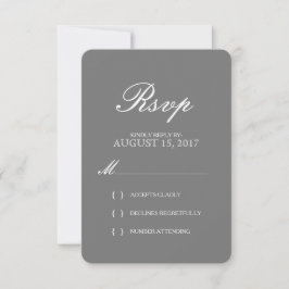 Placa RSVP de Casamento de Tipografia Elegante Sim