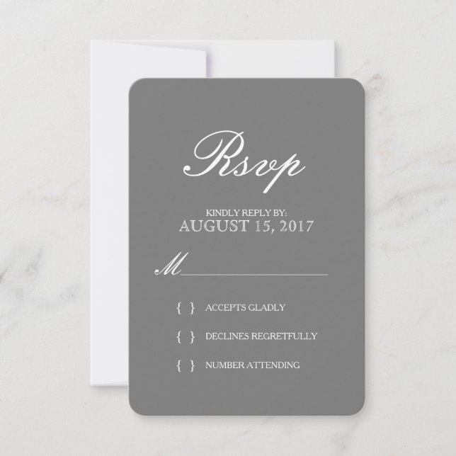 Placa RSVP de Casamento de Tipografia Elegante Sim (Frente)