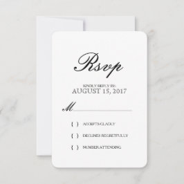 Placa RSVP de Casamento de Tipografia Elegante Sim