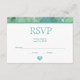 Placa RSVP de Casamento de Vidro do Mar