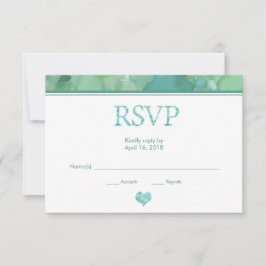 Placa RSVP de Casamento de Vidro do Mar