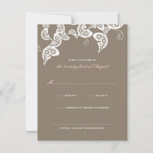 Placa RSVP de Casamento Elegante Pancal Branco Flo