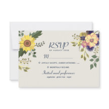 Placa RSVP de Casamento Floral Botânico