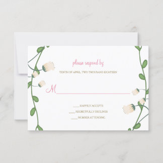 Placa RSVP de Casamento Floral de Peony