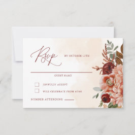 Placa RSVP de Casamento Floral de Queda