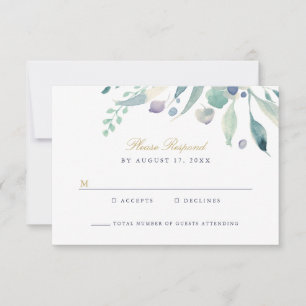 Placa RSVP de Casamento Floral Luxe