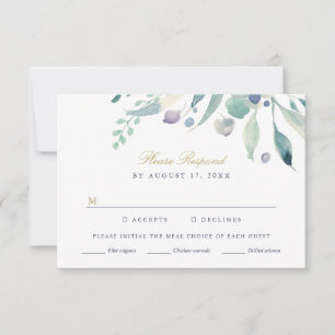 Placa RSVP de Casamento Floral Luxe com Escolha de