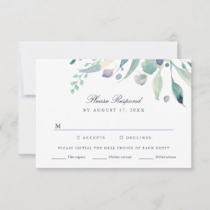 Placa RSVP de Casamento Floral Luxe com Escolha de
