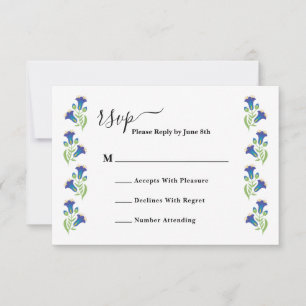 Placa RSVP de Casamento Floral Mexicano