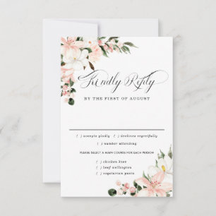Placa RSVP de Casamento Floral Rosa, Opções de Ref