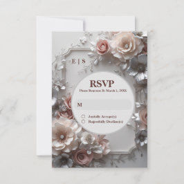 Placa RSVP de Casamento Floral Rustic Elegant