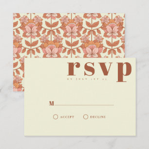 Placa RSVP de Casamento inspirada na Retro 70s
