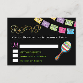 Placa RSVP de Casamento Mexicano