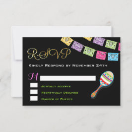 Placa RSVP de Casamento Mexicano
