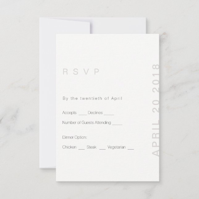 Placa RSVP de Casamento Moderno Blush (Frente)