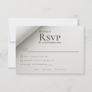 Placa RSVP de Casamento Moderno Sombra Dobrada