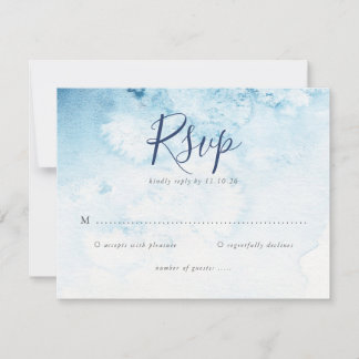 Placa RSVP de Casamento no inverno Azul-Cria