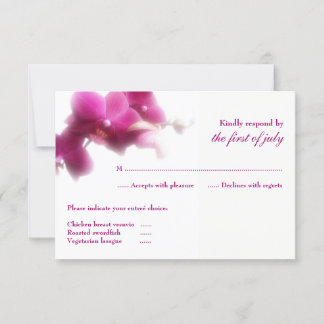Placa RSVP de Casamento Orquídeo Rosa