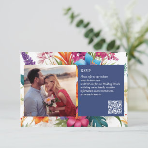 Placa RSVP de Casamento outono Colorida Moderna
