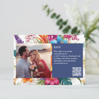 Placa RSVP de Casamento outono Colorida Moderna